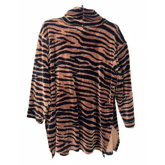 Tapemeasure Women Kleding Tiger Jacquard Sweate Multicolor Size 1X A003284 - Picture 3 of 7